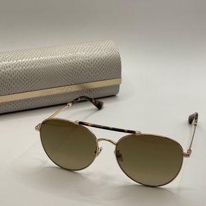 Gold Jimmy Choo Aviator Sunglasses